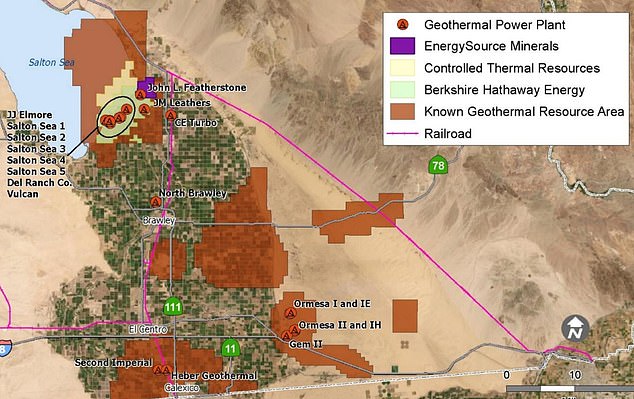 Three companies will use power plants to extract the lithium to extract superheated brine from the ground