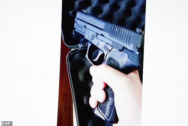 The weapon used in the shooting was a Sig Sauer 9mm that his father had purchased from him four days earlier, seen here