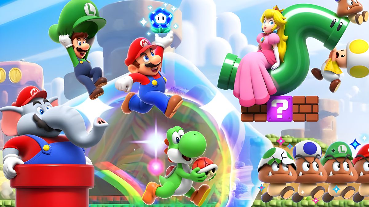 The cast of Super Mario Bros.  Wonder runs through the Flower Kingdom