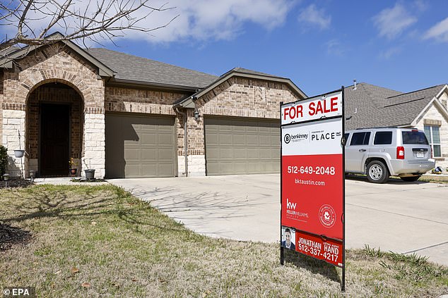 Biden wants to encourage starters on the housing market, families with starter homes and first-generation home buyers to move into a (new) home with rising costs and interest rates.  Pictured: A home for sale in Austin, Texas on February 21, 2024