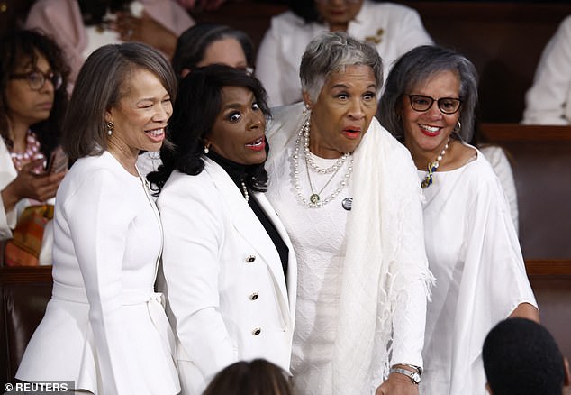 Many Democratic women wore white during the speech, symbolizing support for reproductive rights