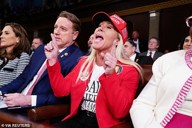 Georgia Republican Marjorie Taylor Greene repeatedly tried to disrupt the speech