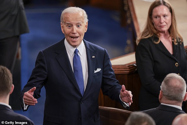 President Joe Biden worked in the room after delivering his State of the Union address on Thursday.  Democrats were thrilled that Bident went after Republicans so vigorously, criticizing them for cutting off funding to Ukraine and derailing a bipartisan border bill