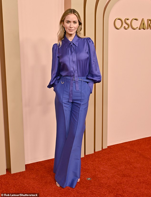 Oppenheimer's Emily Blunt, nominated for Best Supporting Actress, also swears by a facial massage and visits a famous masseur (pictured at the Oscars Nominees Luncheon)