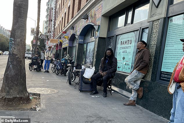 Homeless people return to the streets in the Tenderloins neighborhood, near San Francisco's Moscone Center, where the APEC conference was recently held