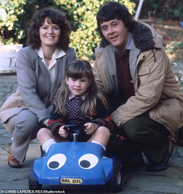 Kate is the daughter of the late comedy actor Richard Beckinsale (pictured with her parents Richard and Judy in 1978)