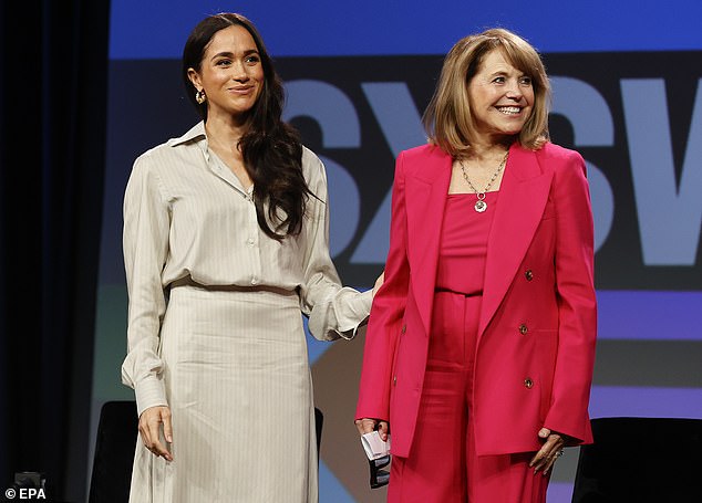Meghan and American journalist Katie Couric attended a panel at the South By Southwest (SXSW) Festival