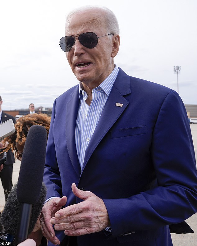 “Technically it shouldn't be here,” Biden responded