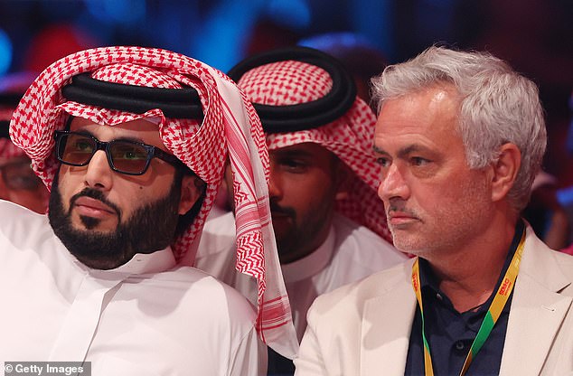 Jose Mourinho sat with the chairman of the Saudi General Authority for Entertainment