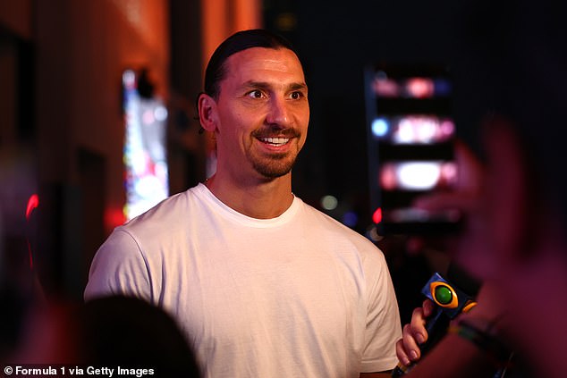 Zlatan Ibrahimovic answered questions from reporters as he opted for a night of F1 action