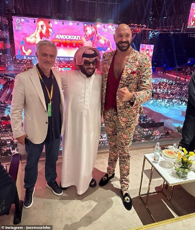 Mourinho also shared a photo with Fury as the worlds of football and boxing collided again