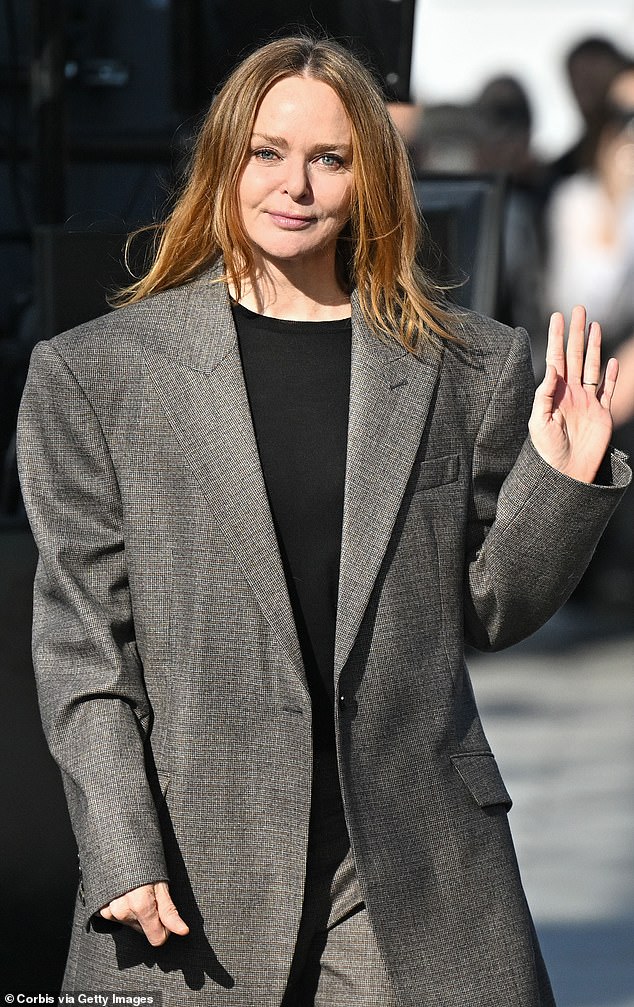 Fashion designer Stella McCartney, 52, says her new collection is inspired by the sharply tailored suits worn by father Paul in the Beatles' heyday.  Crikey, in this baggy, oversized number she looks like a homeless guy you'd offer a fiver to, making him promise not to spend it on Strongbow.  Let it be, Stella: time to stop monetizing your father.