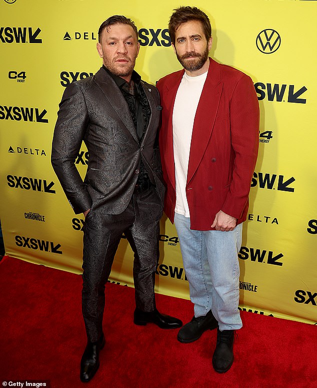 The Brokeback Mountain star also wore slightly oversized jeans and completed his look for the evening with jet black boots