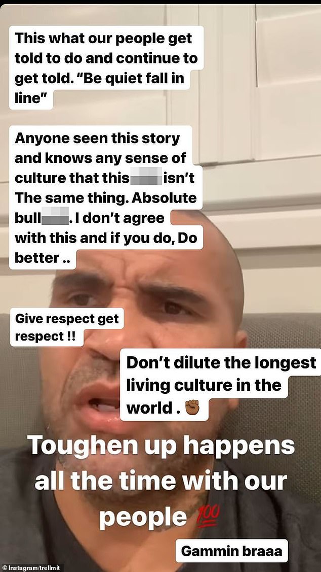 Anthony Mundine's attitude caused Latrell Mitchell to launch an angry response on Instagram (photo)