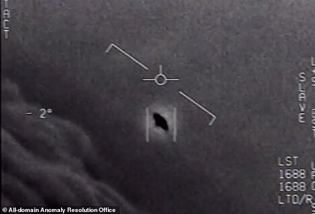 However, as the mysterious object moves, its shape appears to change more into a saucer