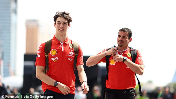 JEDDAH, SAUDI ARABIA – MARCH 09: Oliver Bearman of Great Britain and Ferrari walks in the Paddock ahead of the F1 Grand Prix of Saudi Arabia at the Jeddah Corniche Circuit on March 9, 2024 in Jeddah, Saudi Arabia.  (Photo by Bryn Lennon - Formula 1/Formula 1 via Getty Images)