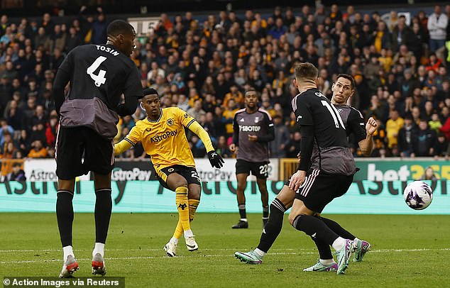 Nelson Semedo's shot took a big deflection off Tom Cairney and beat Fulham keeper Bernd Leno