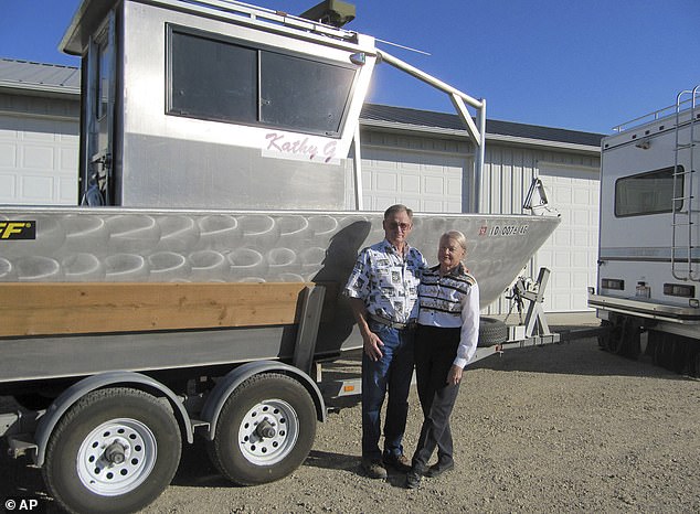 The next morning, the Ralstons were briefed by FBI agents and told that they were under no obligation to assist in the investigation as this meant possible retaliation by a criminal group possibly connected to the Russian mafia.  (Above) Gene Ralston and Sandy are shown with their boat on Monday, September 10, 2012