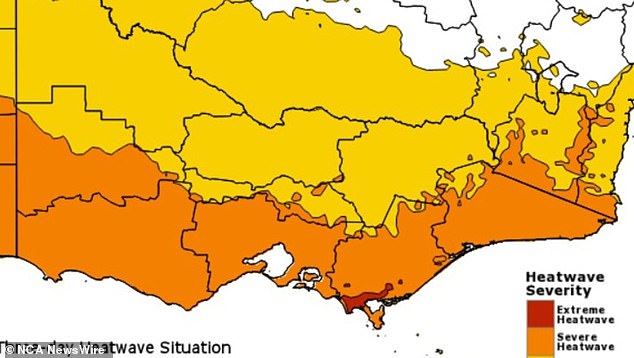 Most of Victoria is sweltering with record high temperatures.  Image: BOM