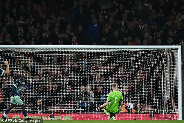 Wissa (left) charged at the goalkeeper before the ball clattered off him and into the net