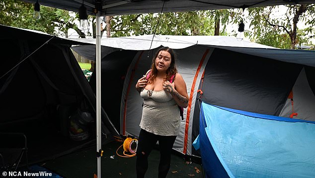More people have turned to makeshift tents (pictured) in a desperate bid to find a place to live due to Australia's ongoing housing crisis