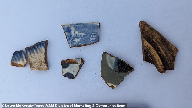 Objects such as nails, glass and ceramics were also uncovered