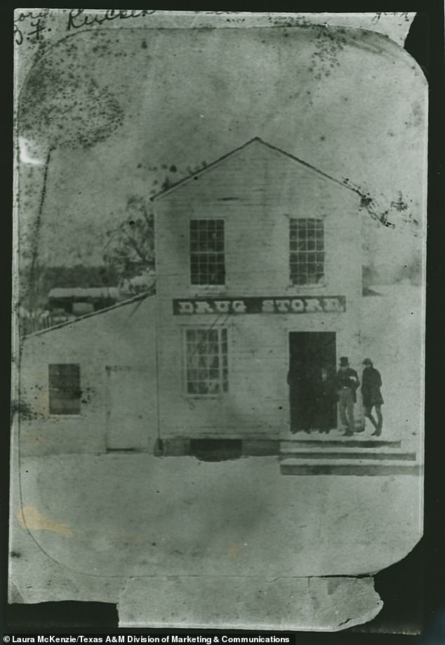 Pictured is one of the few surviving images of the city, showing a drugstore