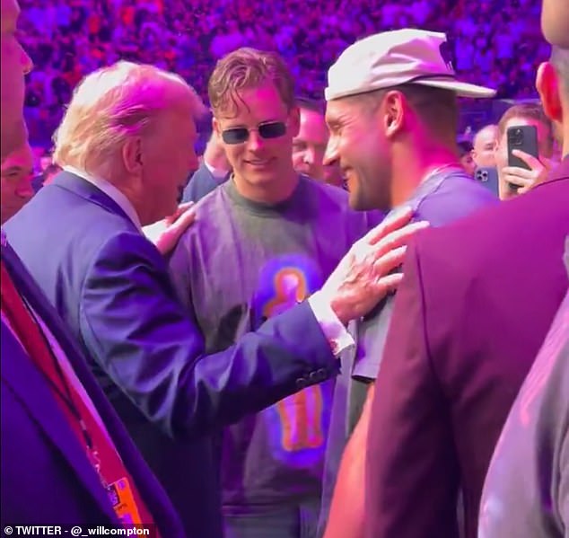 The trio was seen on video spending some time ringside at UFC 299 in Miami