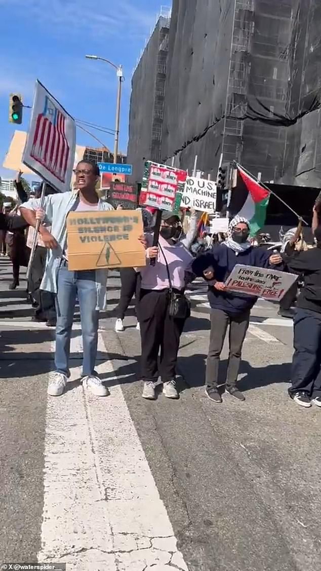 One protester held a sign that read 