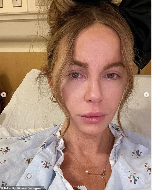 In yet another blow to the star, Kate revealed she too was suffering from health problems as she shared tearful selfies in a hospital bed on Monday.