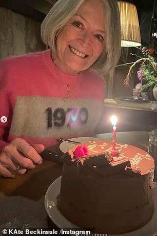 In a Mother's Day post, Kate shared a slew of snaps of Judy hiding in a cake and enjoying champagne, as well as photos of herself in the ward and her dogs playing.