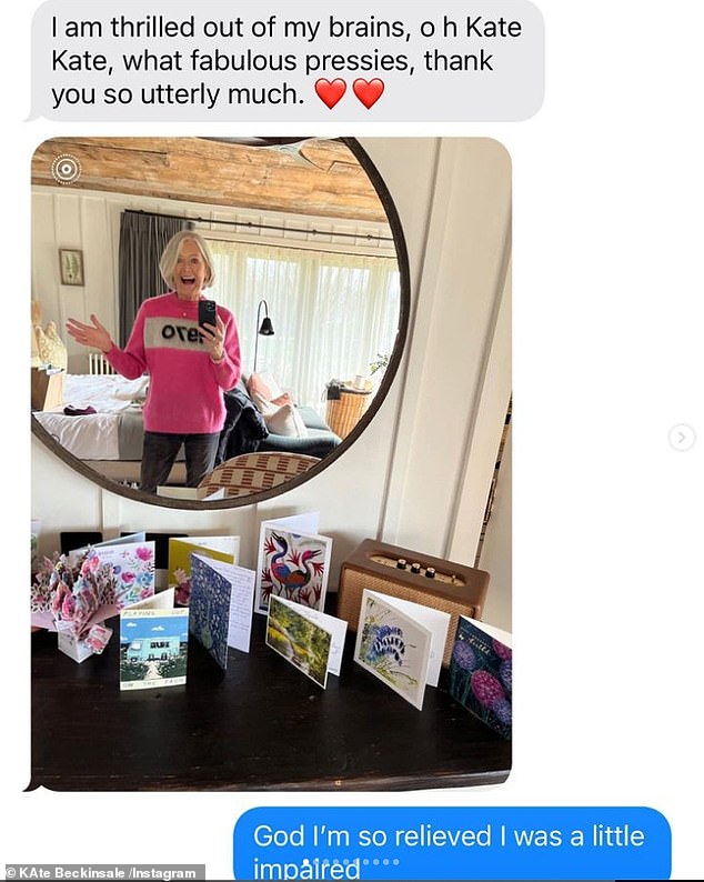 Judy had received a slew of presents for her birthday and Mother's Day, as evidenced by Kate's text messages with her mother