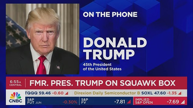 Trump spoke about the case in a more extensive interview on CNBC