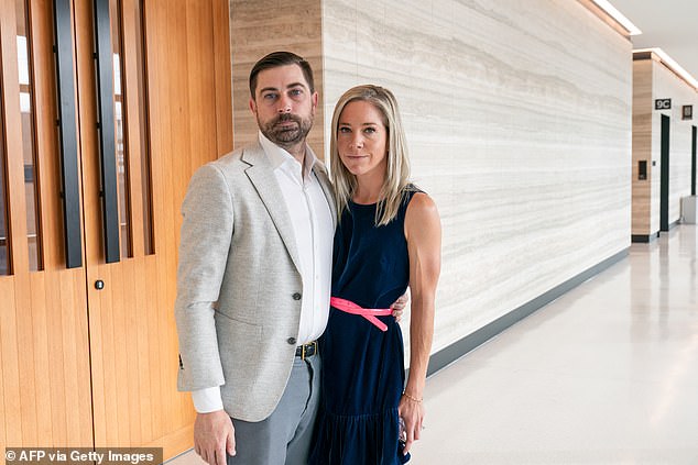 Amanda Zurawski, 36 from Texas (pictured right with her husband) has chosen to move her frozen embryos out of state out of fear that her state would follow Alabama's lead and prevent her from starting a family on her terms