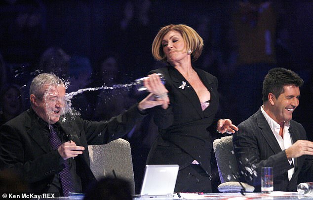 Sharon and Louis had an iconic relationship during their time on X Factor, including the moment she threw water in his face after he insulted her husband (pictured in 2005)