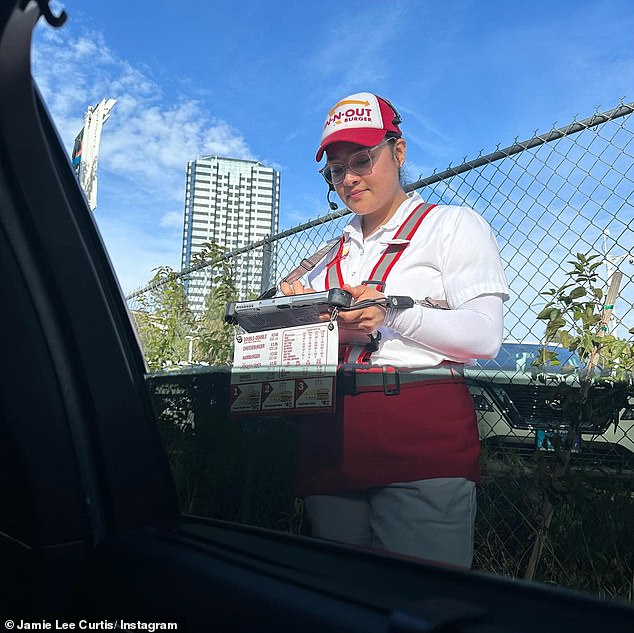 She wrote: FLY IN✅ GET FLUFFED AND FOLDED✅ PRESENT AT OSCARS✅ GO TO @inandout_burger ✅ FLY AWAY.