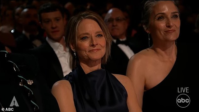 Jodie Foster, 61, got teary-eyed as she listened to Curtis' touching tribute to her 