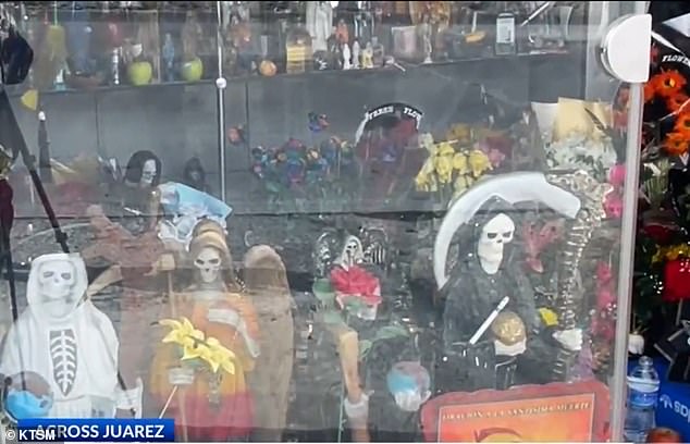 The Santa Muerte Shrine in Juarez, Mexico is located not far from the US-Mexico border and the neighboring US city of El Paso, Texas