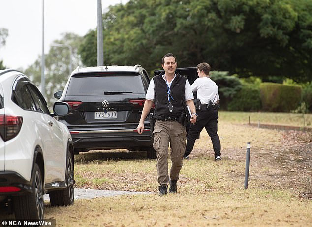 Daily Mail Australia understands police are not treating the couple's deaths as suspicious.  In the photo, detectives are on the scene