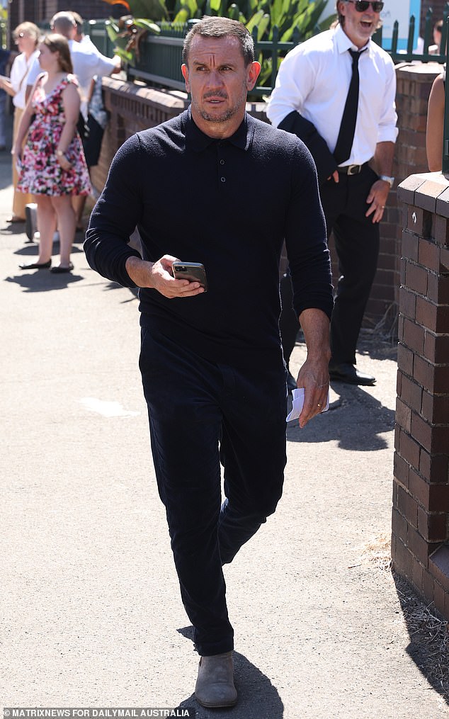 Fox Sports presenter and Nable family friend Matty Johns attended the service at Mary Immaculate Catholic Church in Manly on Tuesday