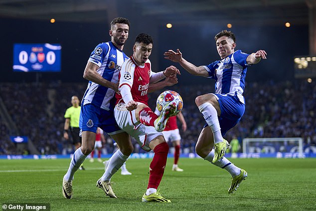 Arsenal failed to register a shot on target in the first leg for the first time in two years