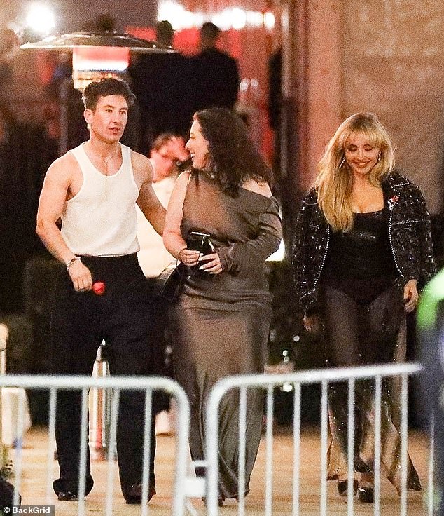 The 31-year-old Irish Oscar nominee was seen baring his biceps in a crystal mesh tank top as he waited to be picked up by a driver on Santa Monica Boulevard outside the Wallis Annenberg Center for the Performing Arts in Beverly Hills.