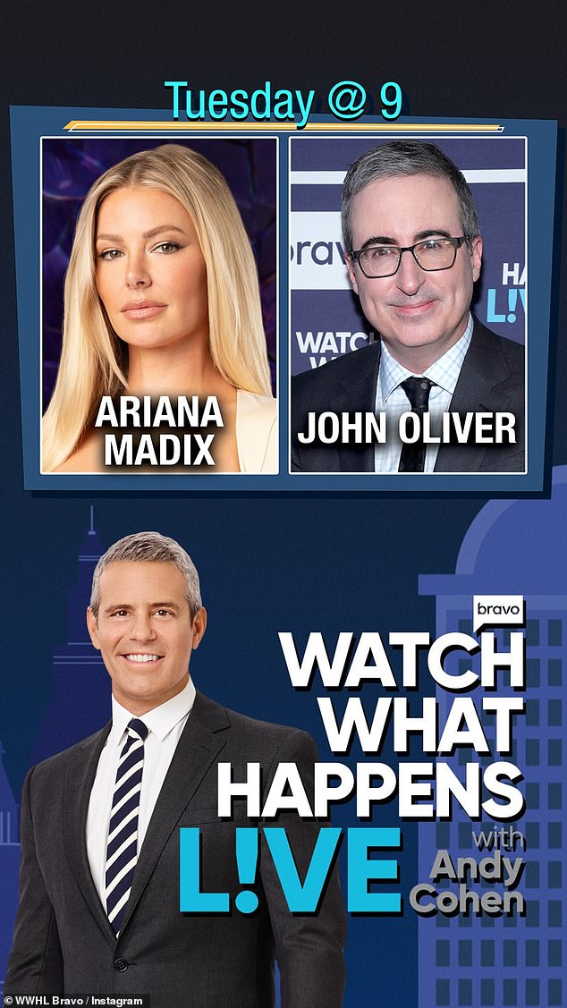 Listen to the latest episode of Vanderpump Rules and Ariana Madix's appearance on the Bravo talk show.  Watch What Happens live with Andy Cohen on Tuesday evening