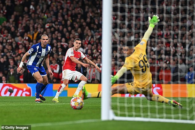 Leandro Trossard scored the opening goal of the match as Arsenal drew level