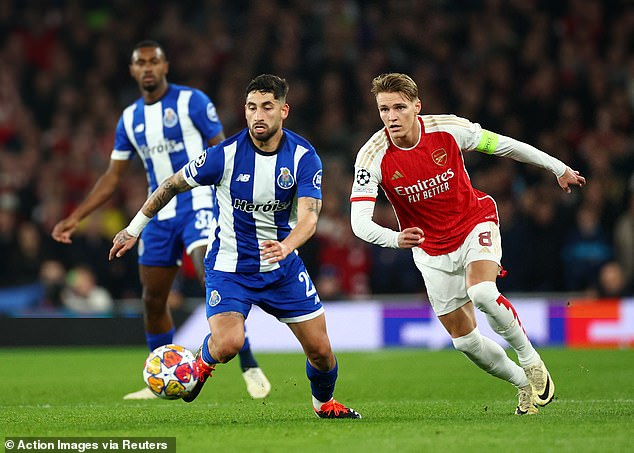 Odegaard displayed pinpoint accuracy and skill as he unleashed Porto's deep defense