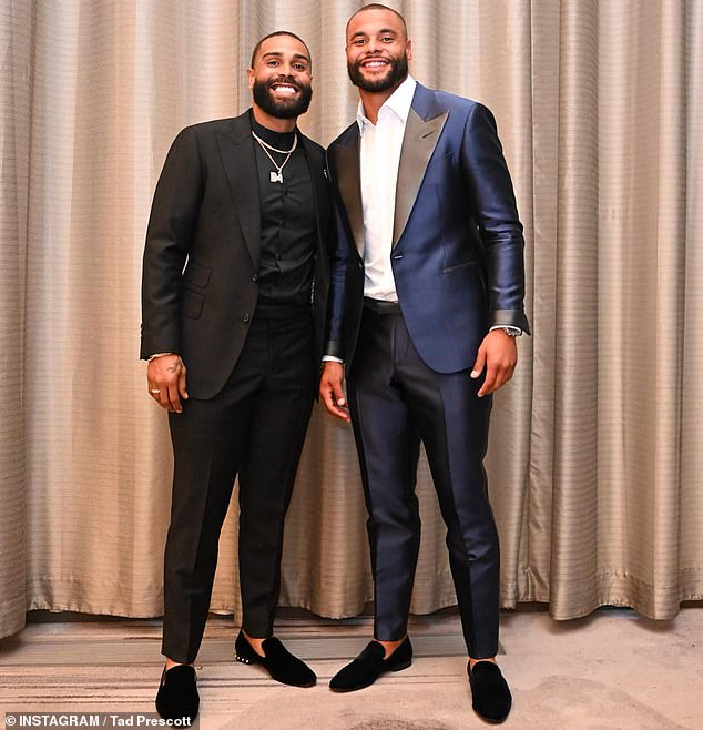 Tad (L) with his brother and Cowboys QB Dak Prescott, who has played for Dallas since 2016