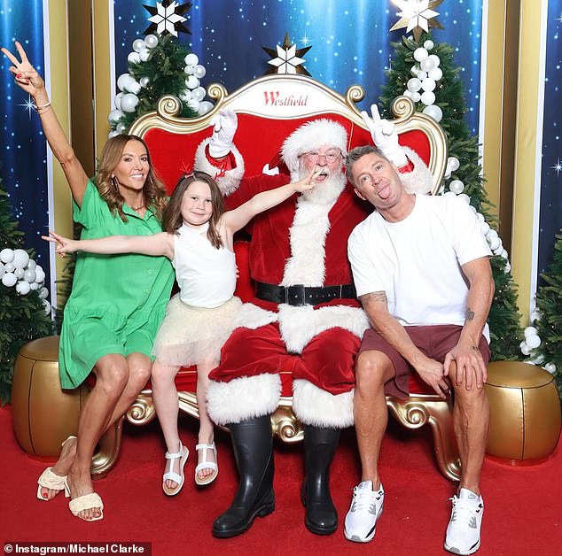 In December, Michael reunited with his ex-wife Kyly for the holidays.  The couple, who split in 2019 after seven years of marriage, appeared in a rare Instagram photo together as they posed for a Santa photo with their daughter