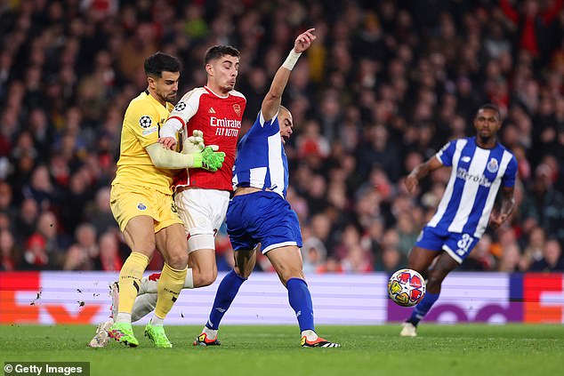 The Arsenal captain's effort was disallowed after Kai Havertz was penalized for a foul on Pepe