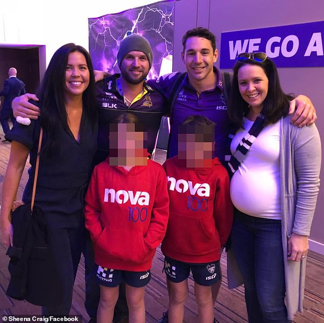 Pictured from left to right: Nicole Slater, Billy Slater, Ryan Craig and Slater's sister Sheena