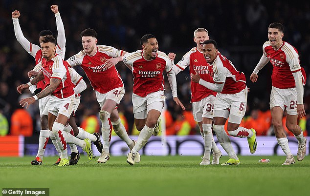 The Gunners won 1-0 that evening, but needed penalties to progress to the quarter-finals